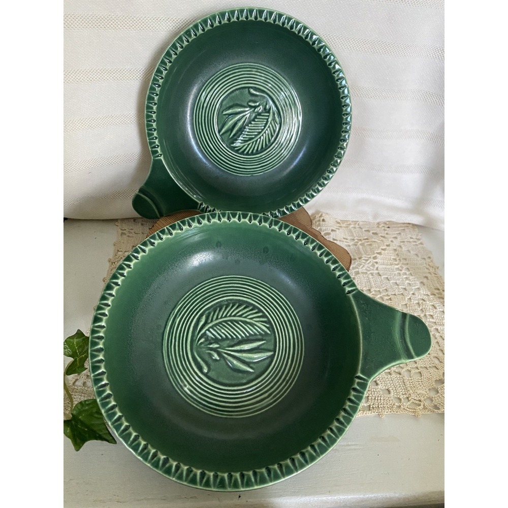 Vintage Red Wing Pottery Ernest Sohn Butter Mold Baking Dish 1960s Set of 2 MCM